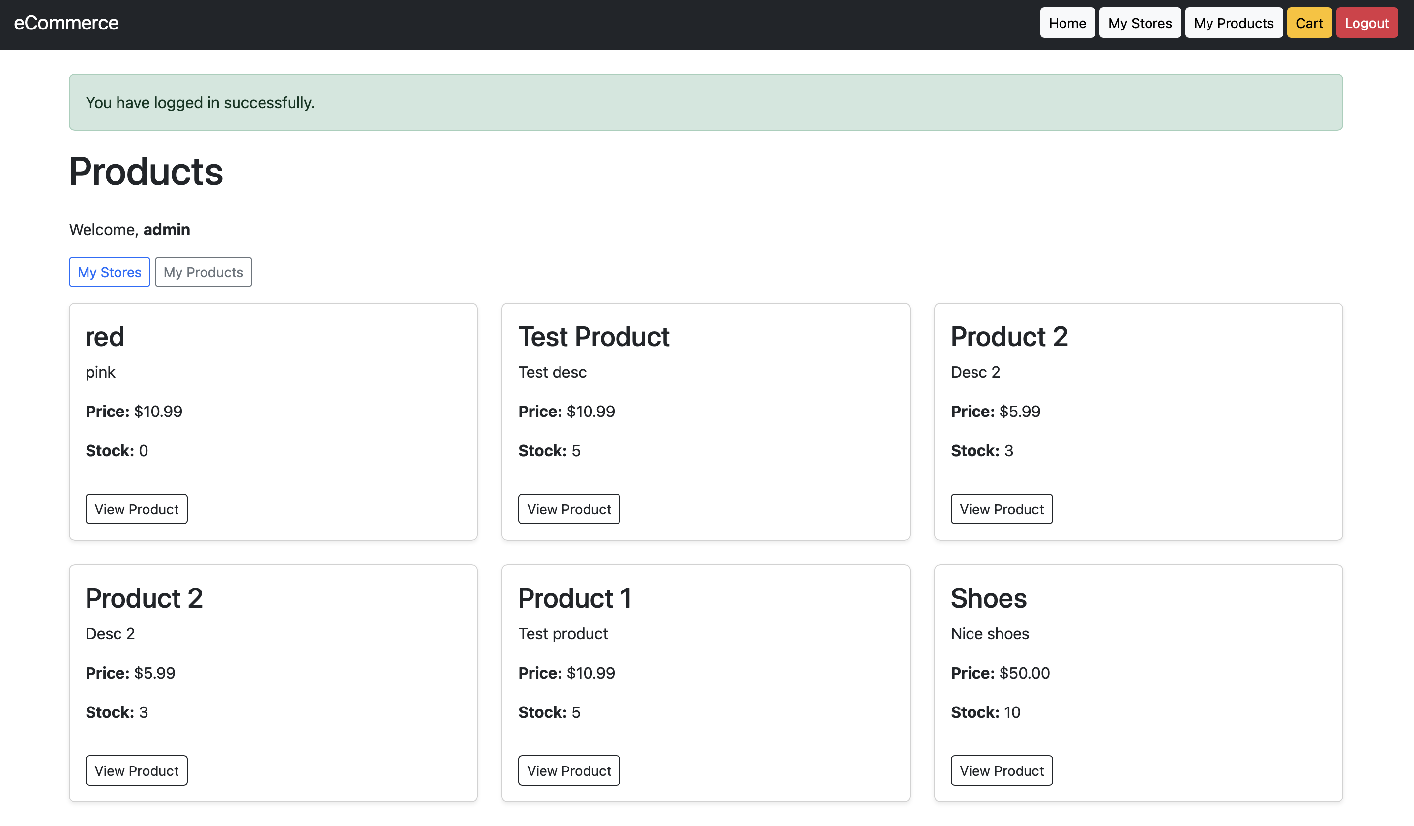 eCommerce platform developed with Django