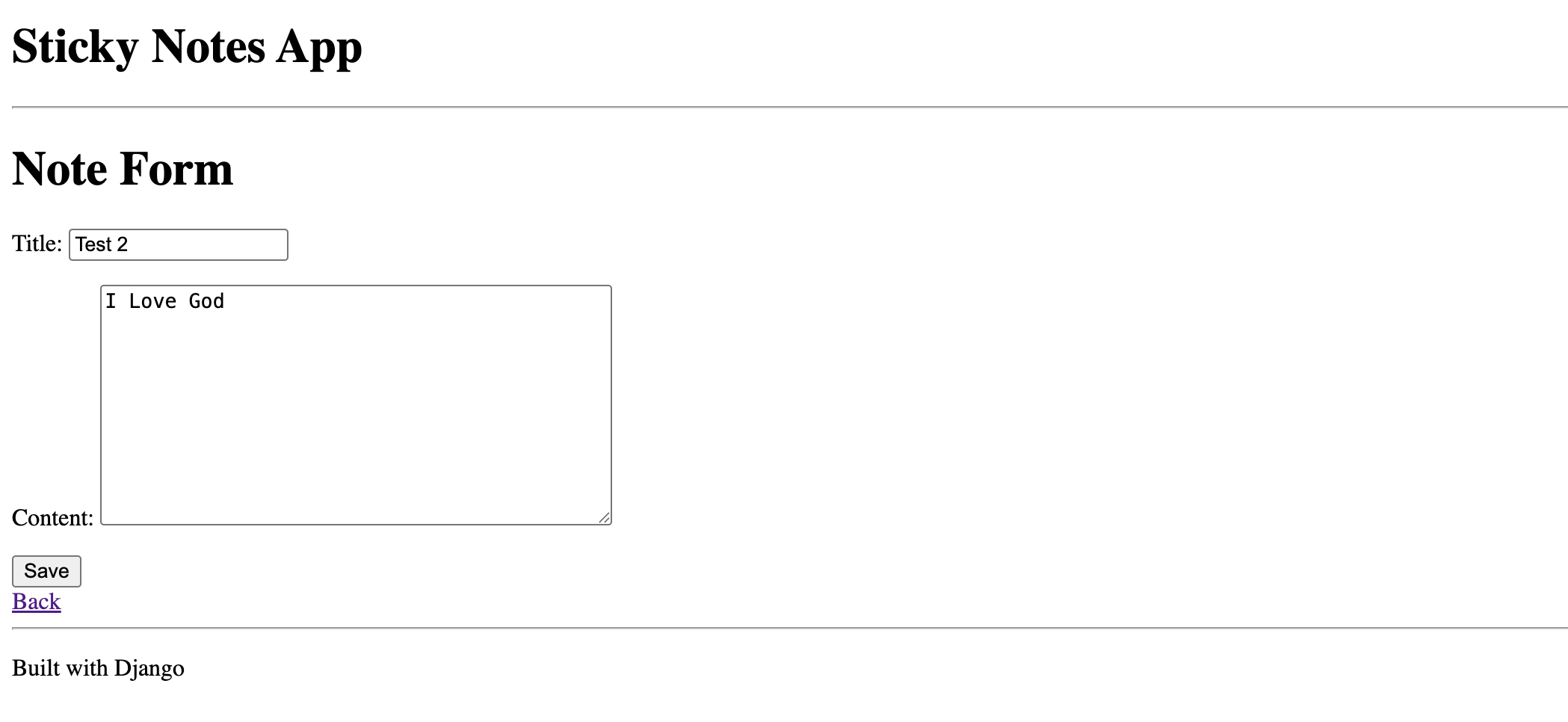 Sticky Notes dashboard